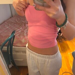 SHEIN Pink Ribbed Tank Top